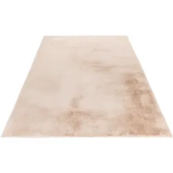 Teppich OBSESSION "My Monaco 225", beige (natur), B:160cm H:25mm L:230cm, Polyester, Teppiche, Uni Farben, besonders weich & kuschelig, Wohnzimmer