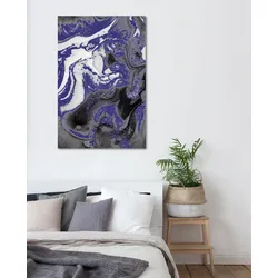 queence Acrylglasbild »Abstrakte Kunst mit Glitzer-Effekt«, Kunst-Gemälde-Abstrakt-klassische Fantasie, Fine Art-Print in Galeriequalität queence Farbe Bild(er): blau
