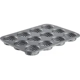 Westmark Burger Brötchen Backform, Für 12 Burger Buns, Ø je 6 cm, Stahl, antihaft-beschichtet, Mini, Anthrazit, 32712260