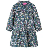 vidaXL Kinderkleid mit Langen Ärmeln Dunkelblau 128