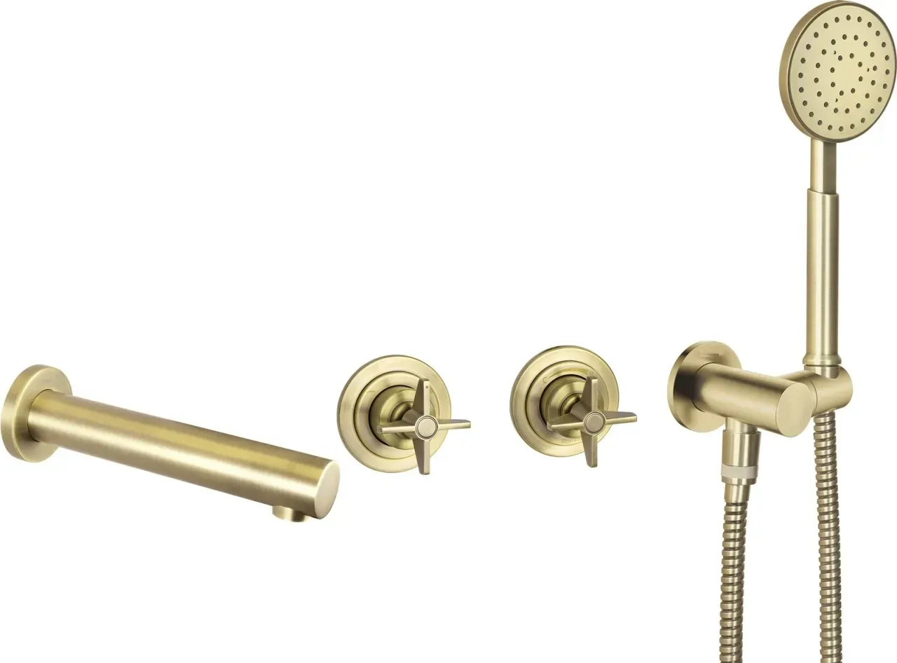 Neuesbad Serie 400 Unterputz-Duschset, mit Badewannenauslauf, Oberfläche: messing NB1DENAC_M9TQ1