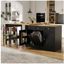 stilvora Bartisch Ausziehbar 120-200x40x76 cm Schwarz
