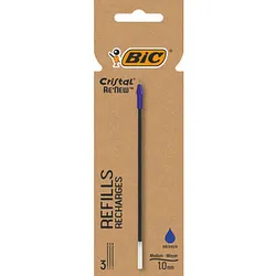 BIC Cristal Re'New Kugelschreiberminen M 3 St. blau, 3 St.