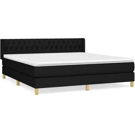 vidaXL Boxspringbett mit Matratze Schwarz 180x200 cm Stoff
