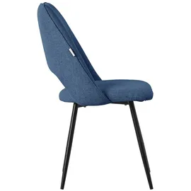 ML-Design Esszimmerstühle 2er Set Blau aus Stoffbezug, Rückenlehne