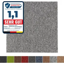 Karat Teppichfliesen Moscow Selbstliegend Rutschhemmend 50 x 50 cm Grau