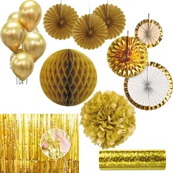Goldene Party Deko Partyset gold Geburtstag Jubiläum Hochzeit