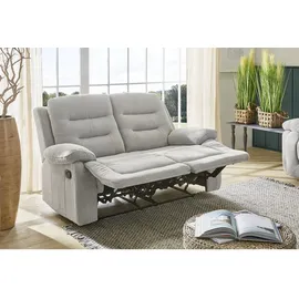 luma-home 2-Sitzer-Relaxsofa, Grau Textil, einzeln stellbar,Rechteckig, 162x103x98 cm Federkern, Liegefunktion verstellbar durch halbautomatische Relaxfunktion, Chenille / Couches, Sofas, 2-Sitzer Sofas