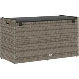 vidaXL Outdoor-Sitzbank mit Stauraum und Kissen Grau 100 cm