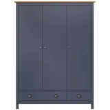 vidaXL Kleiderschrank mit 3 Türen Hill Grau 127x50x170 cm Kiefernholz