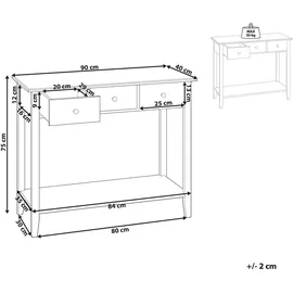 Beliani Galva Konsolentisch 90 x 40 x 75 cm Weiß