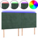 vidaXL LED Kopfteil Dunkelgrün 160x5x118/128 cm Samt