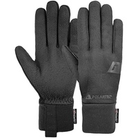 Reusch Power Stretch Touch-TEC kurzer Abschluss, schnelltrocknende Sporthandschuhe für Laufen Radfahren Wandern, Touchscreen Winter-Handschuhe, schwarz, 7.5