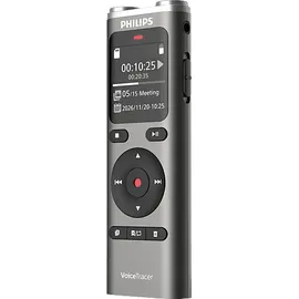 Philips DVT2075 Diktiergerät, metallisches Graphitgrau, mattes Schwarz, Silber