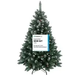 RS Trade HXT 15013 240 cm Weihnachtsbaum künstlich mit Schnee und Zapfen (Ø ca. 150 cm) ca. 1815 Spitzen, schwer entflammbar, Schnellaufbau Klappsystem, inkl. Christbaum Ständer