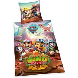 Herding 4432466050 - Paw Patrol Dino Rescue, Bettwäsche-Set, Baumwolle, 80x80/135x200 cm