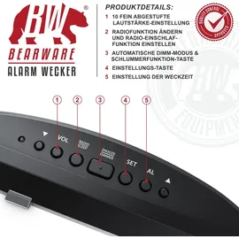 Bearware Radiowecker schwarz