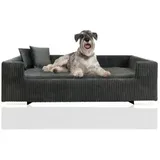 Rohrschneider ® Hundesofa Hundebett Cord für mittelgroße und große Hunde, inkl. 2 Dekokissen