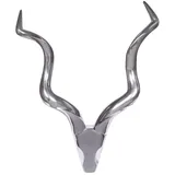 KADIMA DESIGN Wanddeko Hirschgeweih Aluminium silberfarben 80 cm Landhausstil