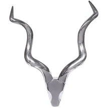 KADIMA DESIGN Wanddeko Hirschgeweih Aluminium silberfarben 80 cm Landhausstil