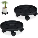 Relaxdays Pflanzenroller rund 2er Set Ø 30 cm