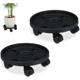 Relaxdays Pflanzenroller rund 2er Set Ø 30 cm