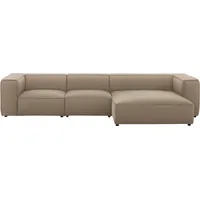 W.Schillig Ecksofa »around-the-block«, mit eleganter Biese, mit Federkern, Breite 341 cm braun