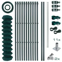 Estexo Maschendrahtzaun 1,0 x 25 m Grün/Metall