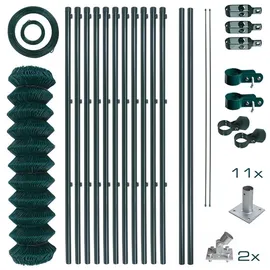 Estexo Maschendrahtzaun 1,0 x 25 m Grün/Metall