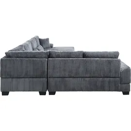 Atlantic Home Collection Wohnlandschaft XXL-Cord 6-Sitzer Grau