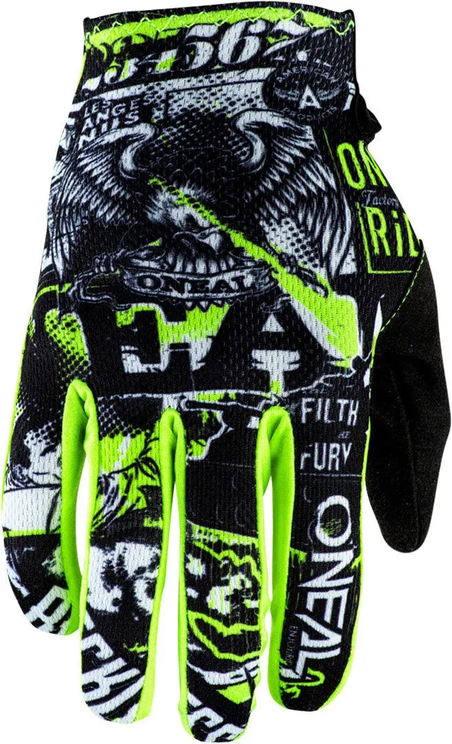 Oneal Matrix Attack 2 Jugend Motocross Handschuhe, schwarz-gelb, Größe S