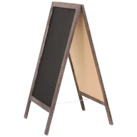 Mendler XL Werbetafel HWC-C17, Aufsteller Kreidetafel Kundenstopper, 2 Schreibflächen klappbar, 100x50cm ~ braun shabby