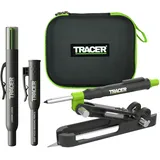 Janser Tracer ProScribe Tool mit Tieflochmarker Bleistift, 6 x Ersatzminenhalter und Tragetasche (Multi-Funktions-Ritzgerät) Tischler Bleistift//Tiefenlochmarker
