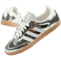 Adidas Samba OG Damen Sneaker Leder Alltagsschuhe Freizeitschuhe Silber/Weiß