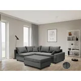 Collection AB Ecksofa Parma L-Form«, mit Schlaffunktion und Bettkasten, inklusive Kissen, Bonellfederkern, grau
