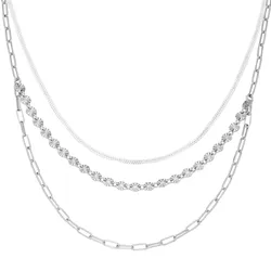 Collier SMART JEWEL "zweireihig, Silber 925", silber, Halsketten, Damen, 42cm, Silber 925 (Sterlingsilber)