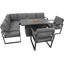 MONSTER SHOP Aluminium-Gartenmöbel-Set 7-Sitzer Loungeset grau