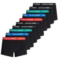 JACK & JONES Boxershort 10er Pack in Rot/Blau/Petrol/Schwarz M