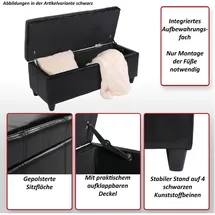 MCW Sitzbank Arezzo Kunstleder Creme 112 x 45 x 45 cm