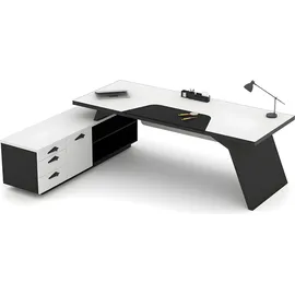 aea Schreibtisch L-form Arbeitstisch Bürotisch mit Schrank Schubladen Büro