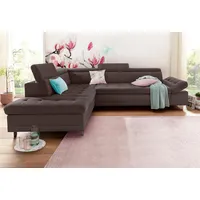 Ecksofa SIT & MORE "Limit L-Form", braun, B:275cm H:89cm T:217cm, Kunstleder SOFTLUX;Luxus-Microfaser ALTARA NUBUCK (100% Polyester);Struktur (100% Polyester), Sofas, wahlweise mit Bettfunktion und Bettkasten