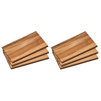 Kesper Frühstücksbrett, Hartholz, (Set, 6-St), Holzbrettset für Frührück oder Brotzeit, aus Akazienholz braun