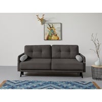 INOSIGN Schlafsofa, incl. Bettfunktion und Bettkasten, Seitentache im Armteil, Federkern grau