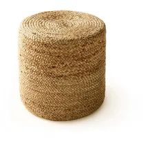 benuta pure Pouf Jute 40 x 40 x 40 cm Bronze