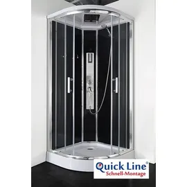 sanotechnik handelsgesellschaft m.b.h. Trend 1 Komplettdusche mit Schiebetür 90 x 215 cm schwarz Sicherheitsglas