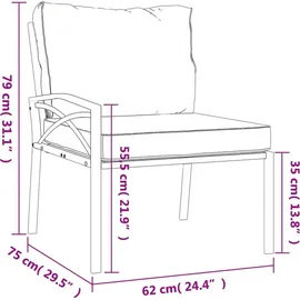 vidaXL Garten-Lounge-Set 9-tlg. grau/schwarz