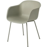 Muuto Fiber Armchair, Tube base, dusty green recycled