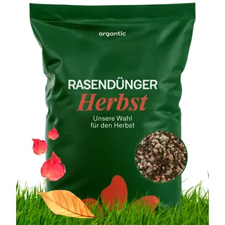 organtic Herbstrasendünger 20kg - Rasendünger mit Kalium für Herbst & Winter - Unterstützt sattgrünen Rasen, Moosverdrängung & starke Rasengräser - Für organische Rasenpflege im Garten