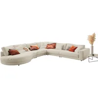 Candy Ecksofa 3C CANDY "Enisa II, bequem und komfortabel, Mega Familiensofa, L-Form", beige (nature), B:395cm H:86cm T:225cm, 85% Polyester, 15% Viskose, Sofas, Ecksofa, incl. 3 Flatterkissen, wahlweise mit Flecken-Schutz-Bezug Easy care