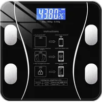 ruhhy Personenwaage App 180 kg Bluetooth mit LED-Display 22525 - Schwarz